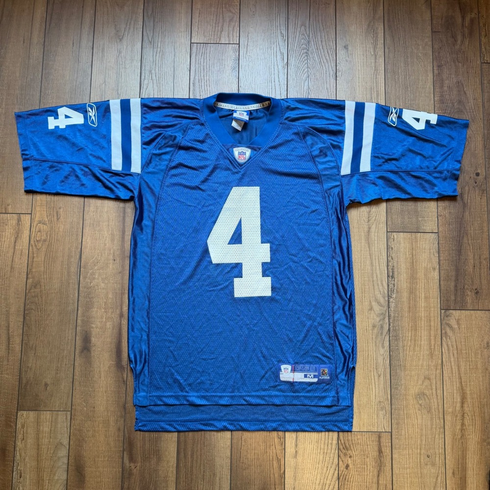Reebok NFL Indianapolis Colts Adam Vinatieri 4 Jersey Blue Mens Medium Football